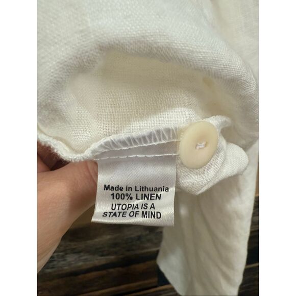Flax NWOT linen button front shirt white relaxed fit size S small - Picture 5 of 7